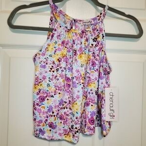 Chenault Girl Pink Floral Tank Sz 10